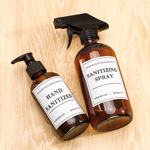 Cross-border minimalist black bathroom can storage label liquid soap glass bottle soap dispenser waterproof self-adhesive sticker