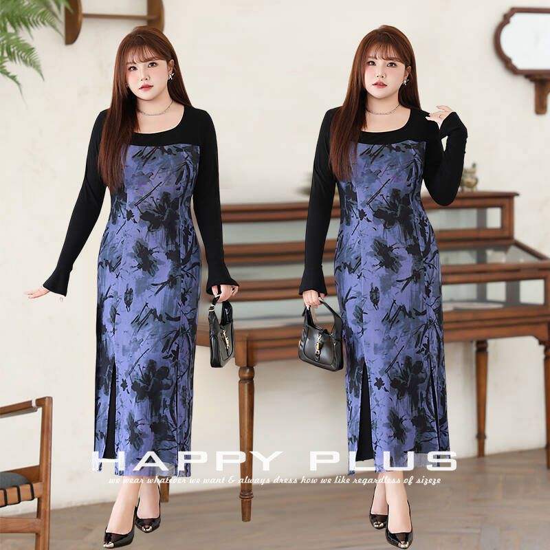  春  XL-4XL 大きいサイズ カーディガン ワンピース