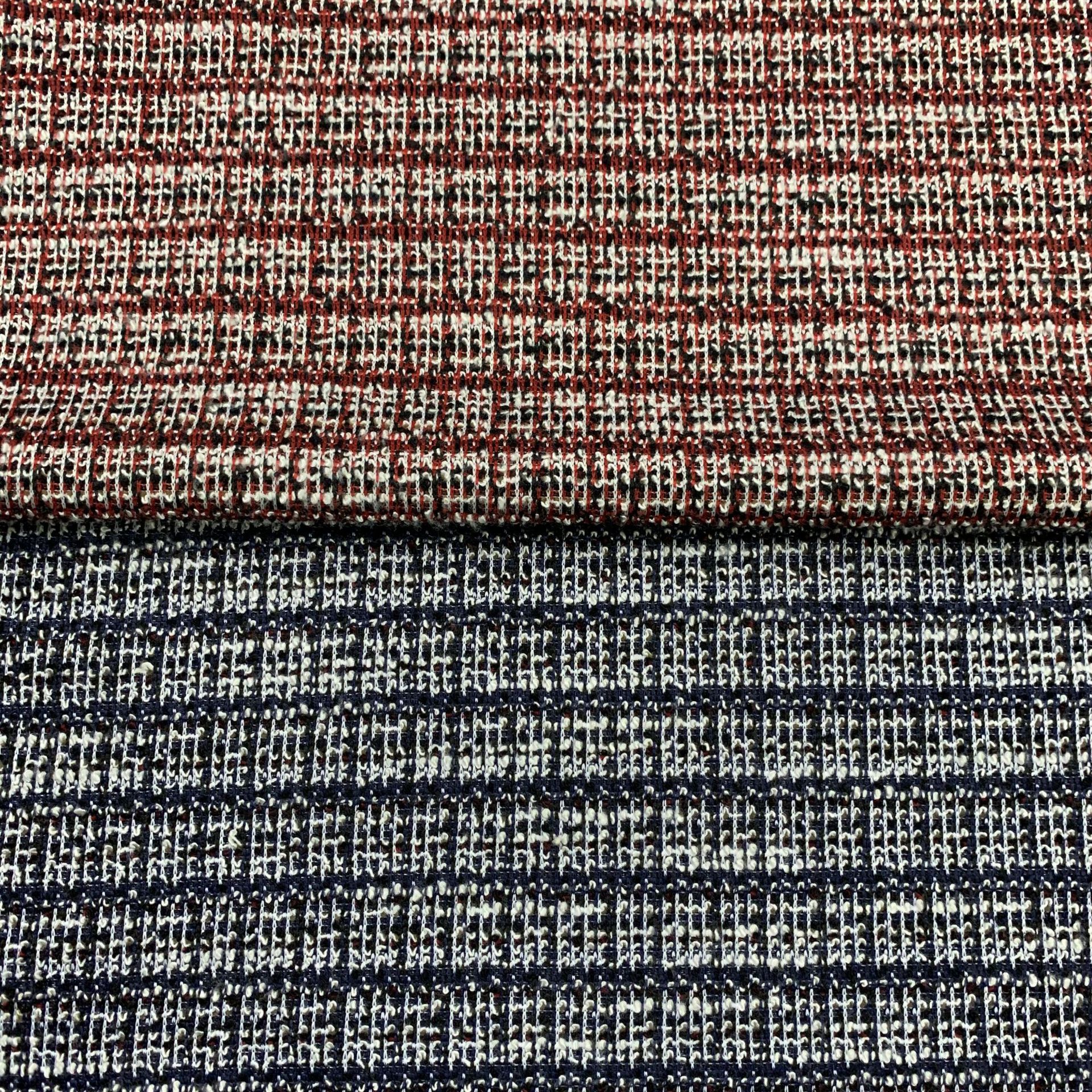 小香风粗纺秋夏热卖新款高档毛呢提花面料色织服装原料纺织批发