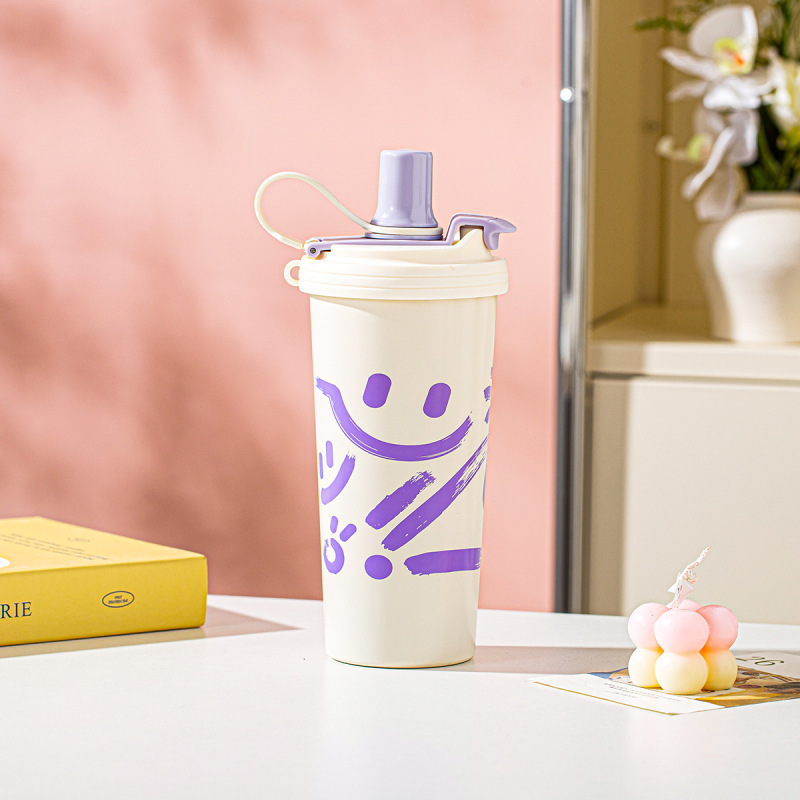 吸管咖啡杯高颜值杯子保温杯保冷双饮吸管杯大容量汽车杯伴手礼杯|undefined