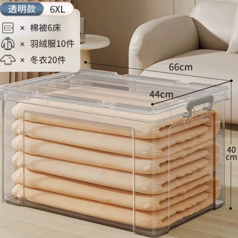 衣服玩具整理箱大容量透明收纳箱塑料收纳盒零食后备储物箱子|undefined