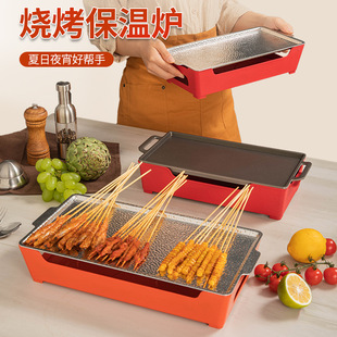 Barbecue heat preservation stove commercial hot string artifact heating heat preservation plate wooden house barbecue alcohol candle barbecue shop hot string stove