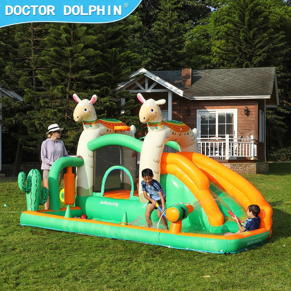 Doctor Pig| Castillo inflado para niños pequeño tobogán de rociador de agua doméstico piscina de bobos trampolín parque castillo inflado interior