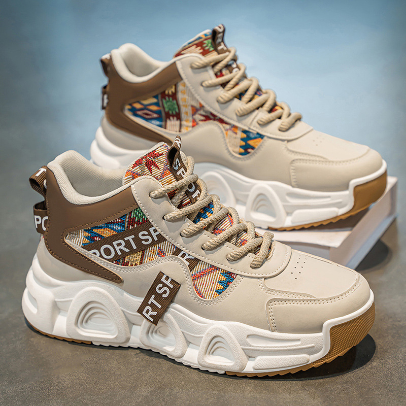 品质老爹鞋男款2025年抖音爆款厚底增高运动鞋青年高帮篮球跑步鞋