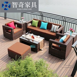 藤编桌椅;藤/竹沙发;户外沙发