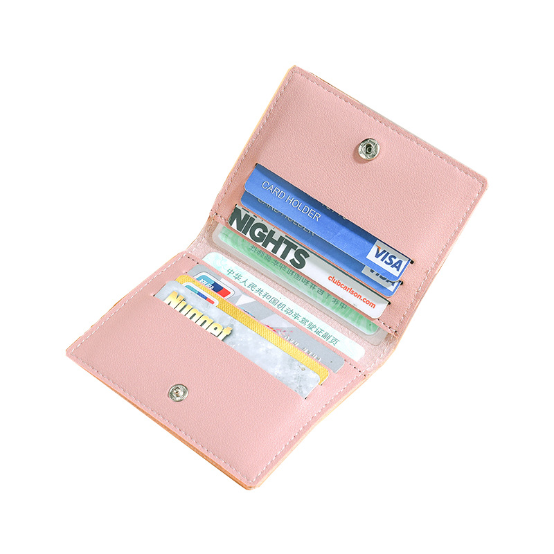 Tarjeta de identificación bancaria compacta de mujer ultra delgada, cartera pequeña, licencia de conducir simple y ligera, tarjeta anti-damagnetizante