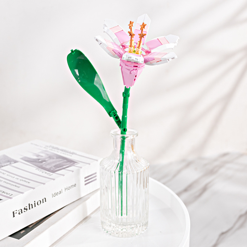 JAKI Jiaqi bloques de construcción suculenta olla montaje decoración interior simulación flor planta juguete lindo regalo la muchacha