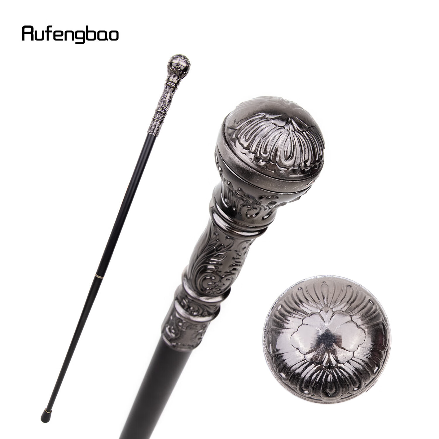 Silver Coin Cane, Secret Chamber Scepter, Domineering Metal Creative Gentleman's Cane, Stylish and Cool Hiking Walking Cane