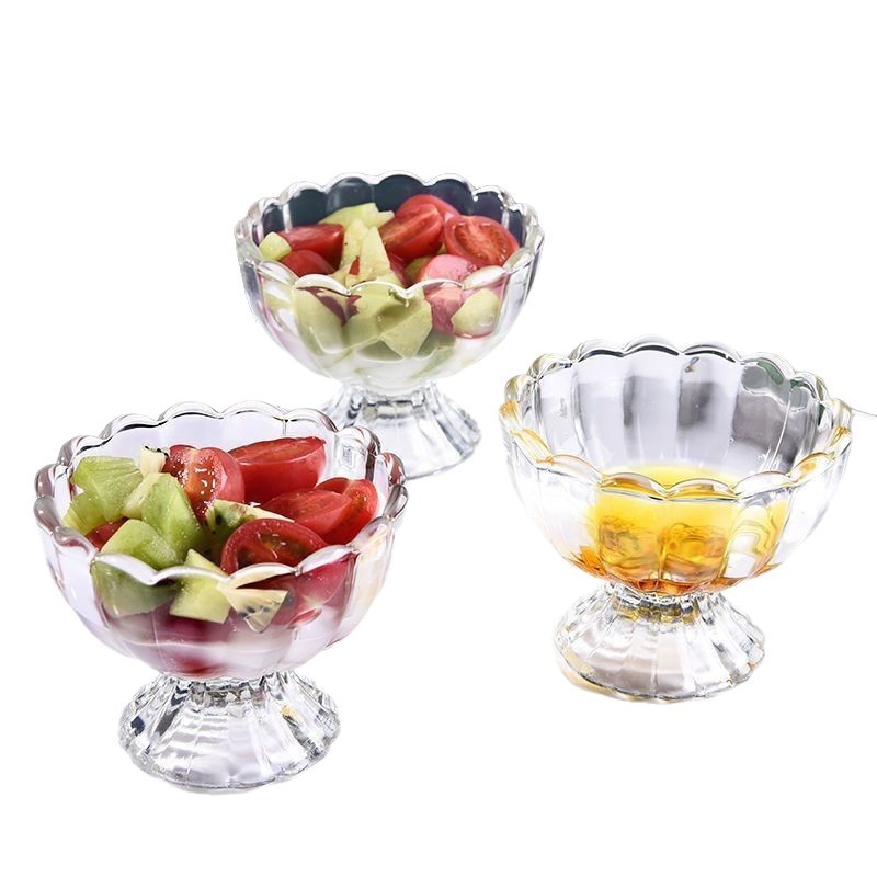 Taza de helado taza de jugo transparente taza de té de leche de vidrio ensalada de postre helado tazón batido taza de helado bebida fría