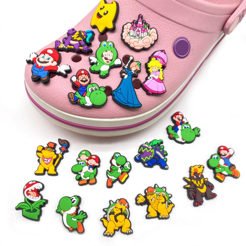 19-Piece Set of Cartoon Super Mario Shoe Charms, Shoe Decoration DIY Accessories for Sandals and Slippers 19-Piece Set of Cartoon Super Mario Shoe Charms, Shoe Decoration DIY Accessories for Sandals and Slippers