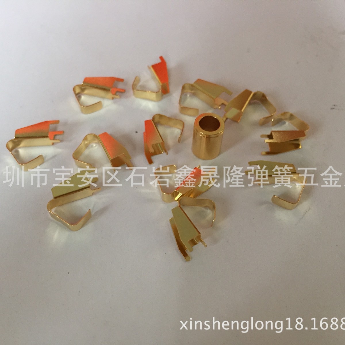 厂家直销镀金弹片冲压五金件接触弹片正极负极弹片小五金冲压弹片