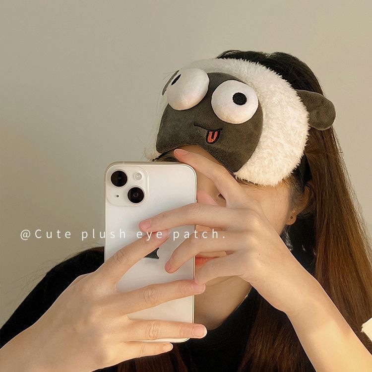 Cute cartoon sheep eye mask for sleep, special light-blocking eye cover for children, girls' eye protection mask