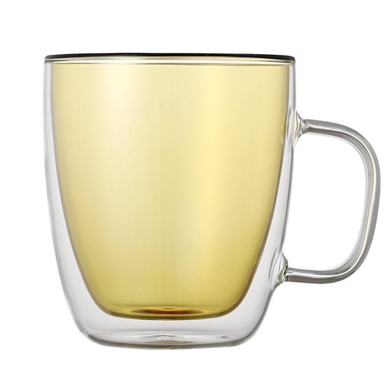 Taza de agua de vidrio de doble capa taza de vidrio en forma de huevo taza de café transparente taza de leche