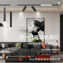 磁吸轨道灯商业服装店led无主灯嵌入式射灯无边框暗装明装线条灯