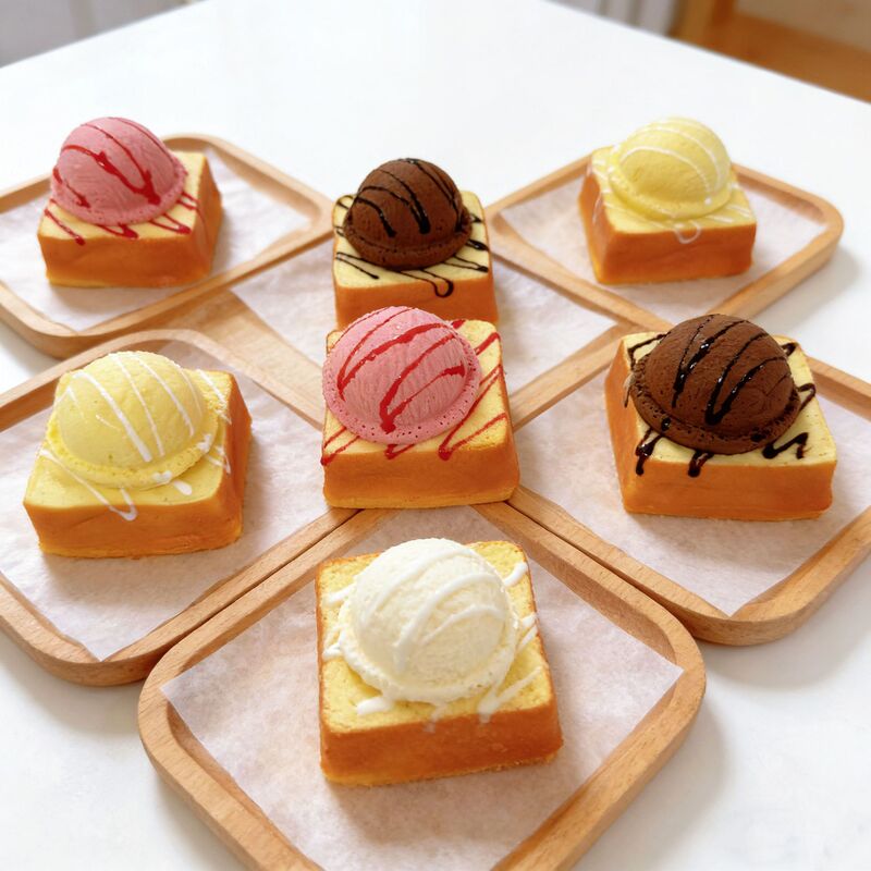 Simulated Toast Ice Cream Bread Squishy Toy Stress Relief Ultra-Slow Rebound Bread Toy Food Model Ornament Simulated Toast Ice Cream Bread Squishy Toy Stress Relief Ultra-Slow Rebound Bread Toy Food Model Ornament