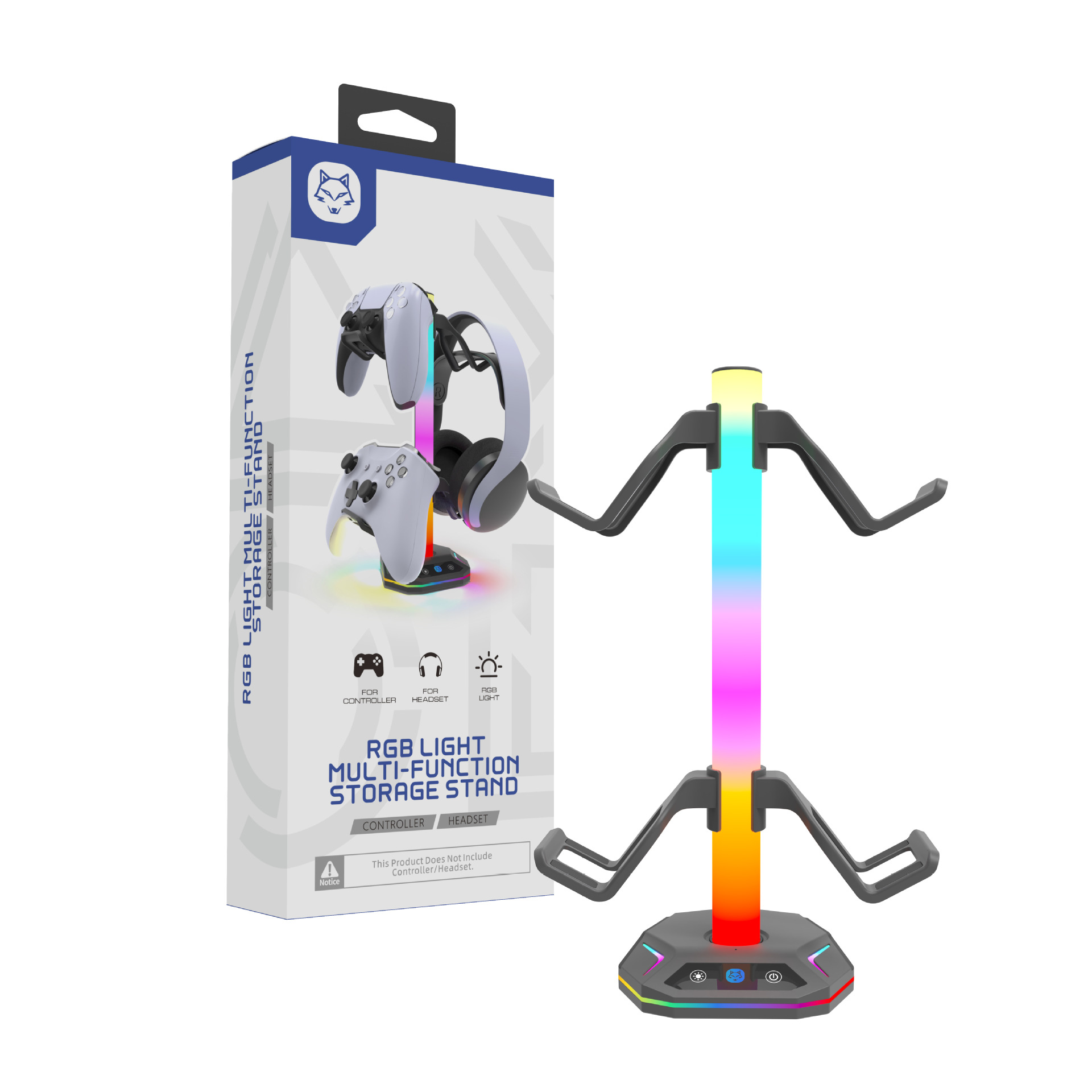 Ps5 Game Controller Hook Rgb Luminous Headphone Stand Ps4 Controller Display Stand Expansion Port Bottom Weighted