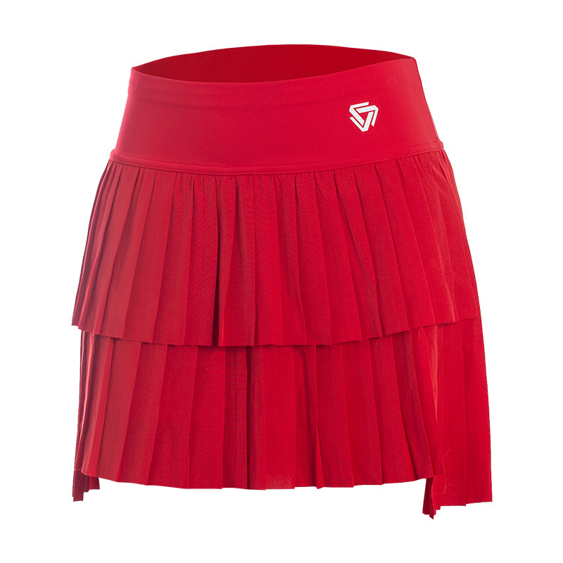 Falsa falda deportiva corta de dos piezas running falda de mitad de verano para mujeres secado rápido blindaje de pantalón de tenis anti-luz transpirable