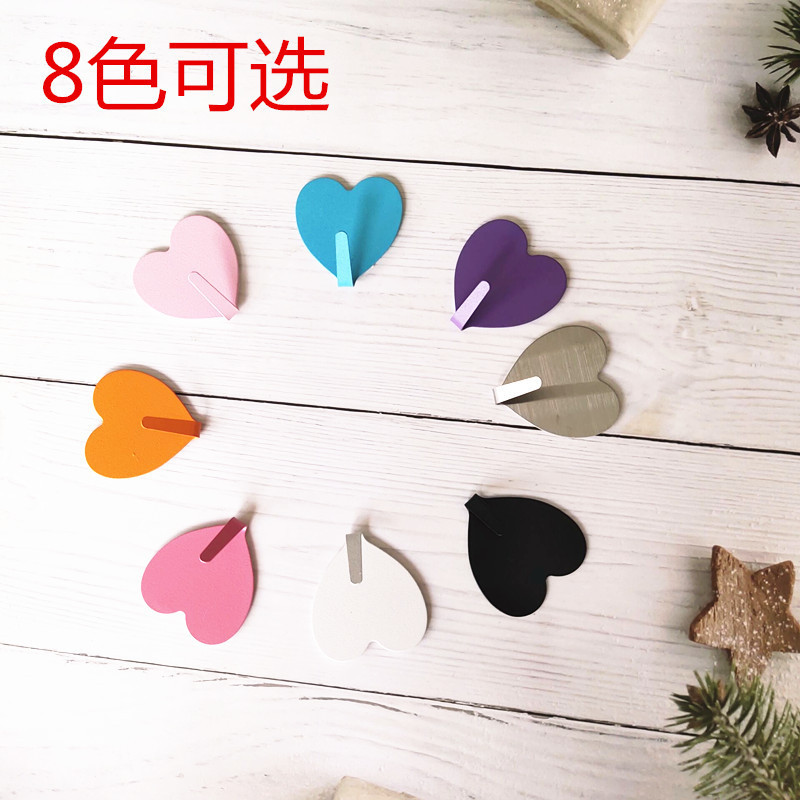 Factory Wholesale Ins Colorful Pink Heart Hook Strong Sticky Hook Heart-Shaped Peach Heart Hook Hook Decorative Hook