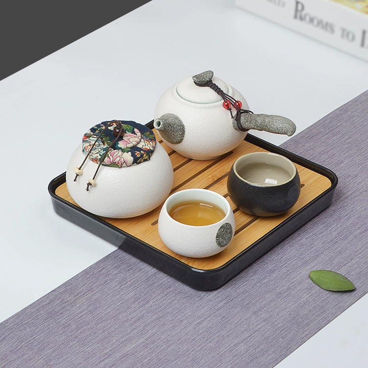 Ceramic teapot for hotel, handheld tea set for traveling