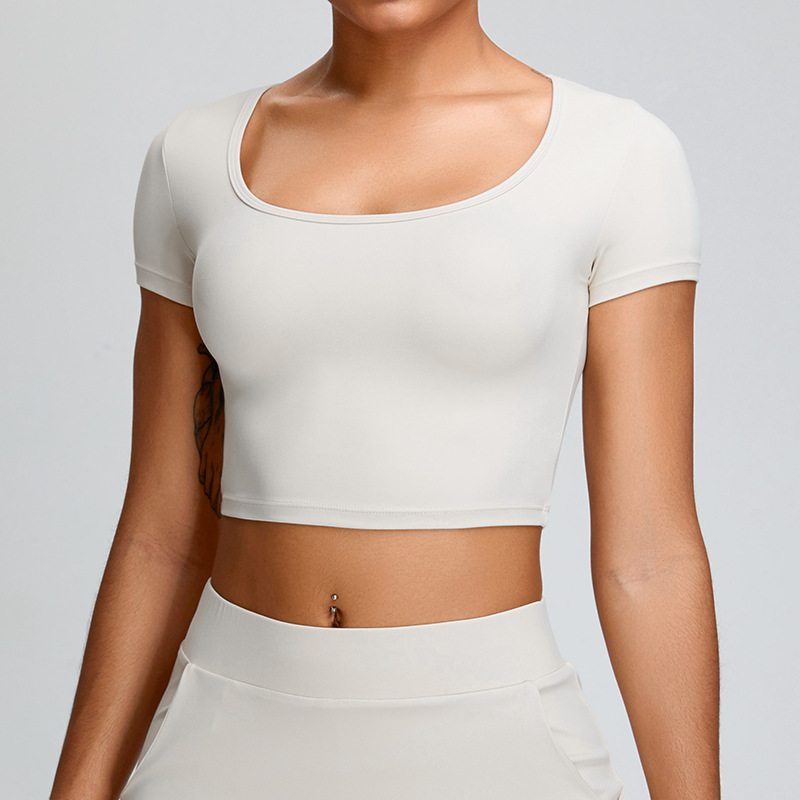 2024 nuevo yoga superior de manga corta de las mujeres transpirable fitness deportes camiseta corriendo apretado corto adelgazamiento ropa de yoga