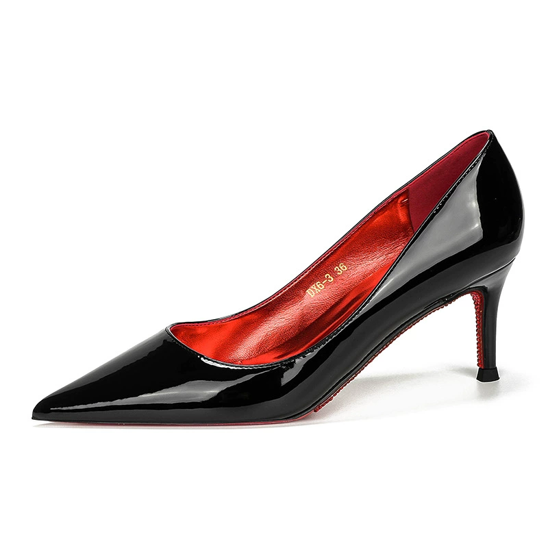 High-heeled Pointed-Toe Pumps, Nude/Black, Low-Cut Design, 6/8/10 cm Heels