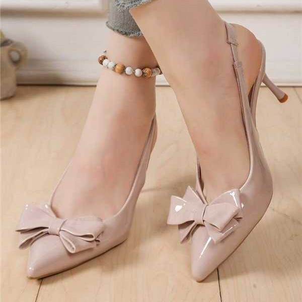 Sandalias de Tacón Alto en Punta para Mujer de Charol y PU con Adorno de Mariposa para Uso Diario image 4