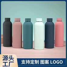 跨境304不锈钢美式小口瓶便携户外运动水瓶大容量喷塑保温杯LOGO