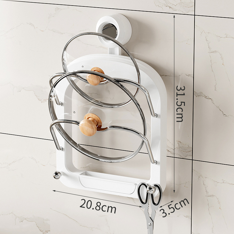 soporte de cubierta de olla multicapa de ventosa de cocina tipo pared de tablero de corte con gancho multifuncional de tablero de drenaje de agua que almacena estante de artículos