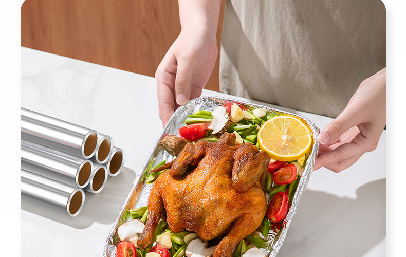 Kalay folyo hava fritöz özel alüminyum folyo barbekü kutusu sızıntısı ev pişirme barbekü tek kullanımlık kalay folyo