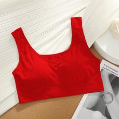 無縫純棉固定杯裹胸可調節小胸聚攏防下垂收副乳乳膠內衣運動抹胸