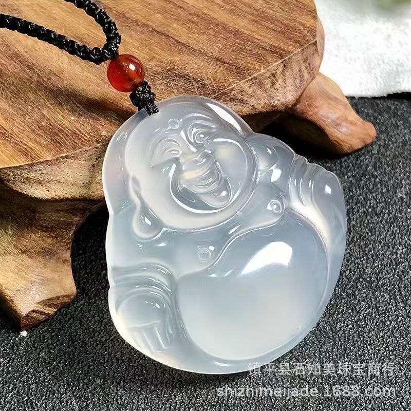 氷玉白玉弥勒仏玉ペンダント男女兼用瑪瑙祥雲ロック貔貅各種ペンダント在庫直販|undefined