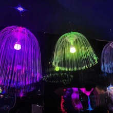 led森林呼吸灯光纤水母灯七彩触控变色网红商场浪漫星空装饰吊灯