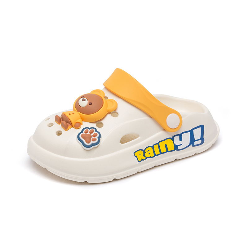 2025 nuevo comercio electrónico comercio exterior lindo oso grande, mediano y pequeño, zapatos con agujeros para niños, ropa exterior, sandalias y pantuflas de suela blanda
