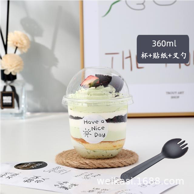 Internet celebridad Bobo taza de múltiples capas de frutas salvado helado sundae helado taza de grasa mousse taza de la torta taza en forma de U