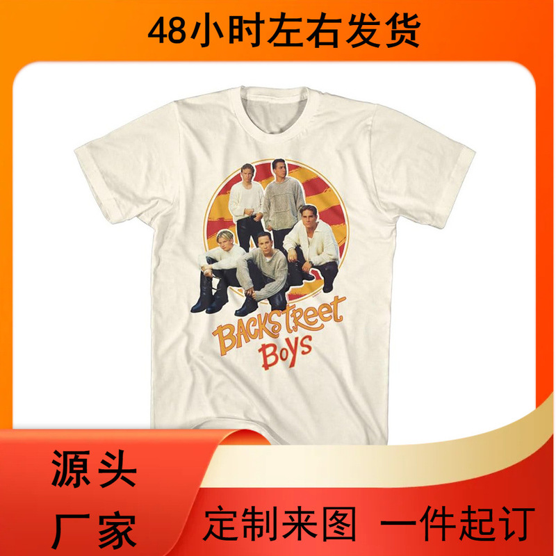 90S Backstreet Boys Backstreet Boys Boy Band Pop Music American Retro Direct Spray Printed T-Shirt