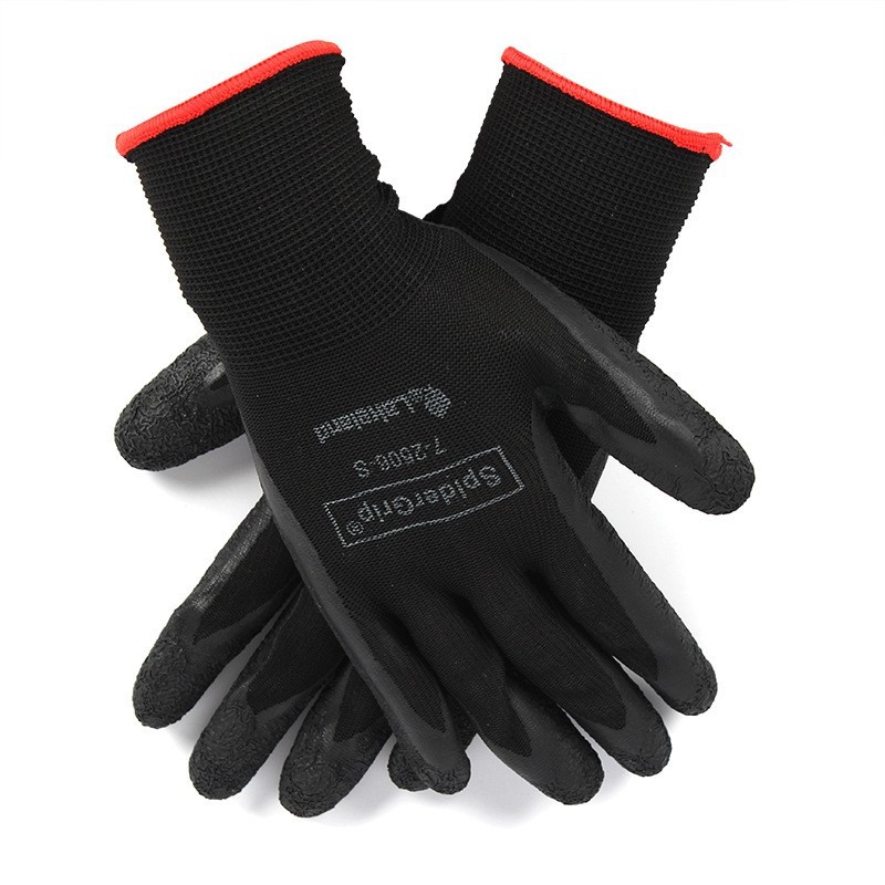 雷克兰 7-2506 黑色轻型涤纶浸橡胶防滑手套 防油防滑 通用型手套