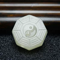 Двусторонний брелок Bagua из нефрита Хэтянь, браслет ручной работы, ожерелье, брелок, бусины, прокладка, аксессуары, детали