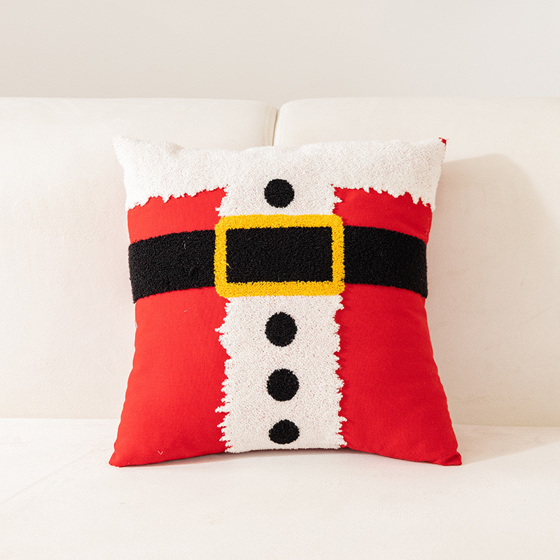 クリスマスタオル刺繍枕カバーホリデーホームソファクッションクリスマス枕リビングルームクッションカバーアマゾン|undefined