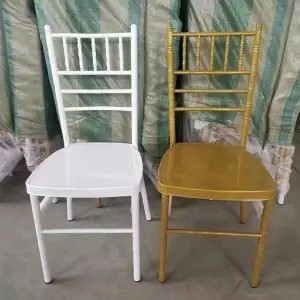 ホテルの宴会の椅子の芝生のホテルの竹節の椅子の結婚式のナポレオンの白い金色の屋外の結婚式の背もたれの椅子|undefined