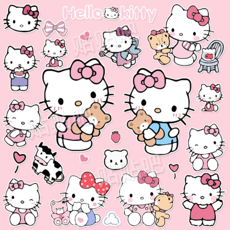 Cartoon Cute Kt Cat Hello Kitty Electric Car Sticker Luggage Sticker Laptop iPad Big Belly Water Cup Sticker