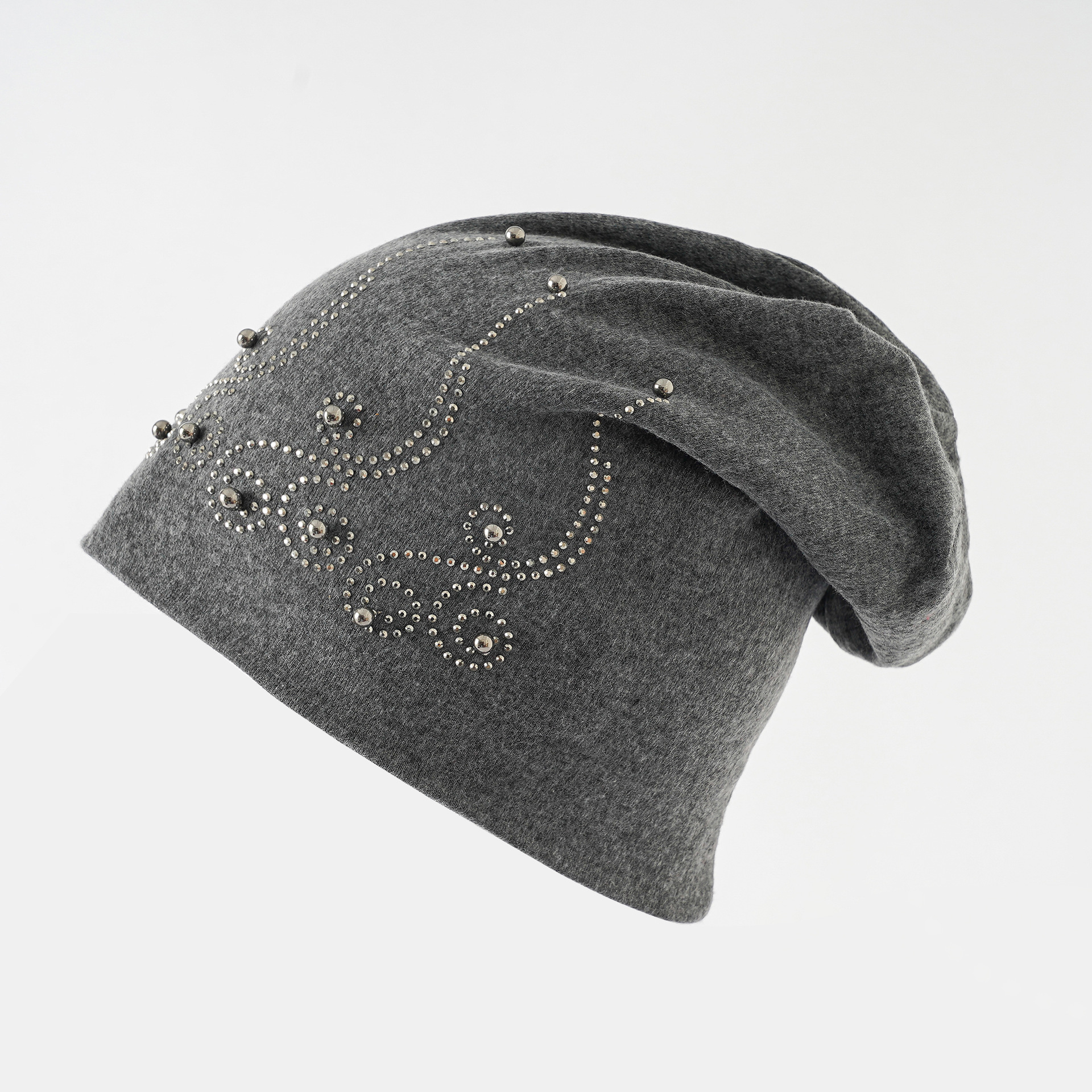 Europeo y americano de primavera y otoño invierno de los hombres y mujeres de doble capa de perlas de diamantes de imitación sombrero caliente fino pelo casual