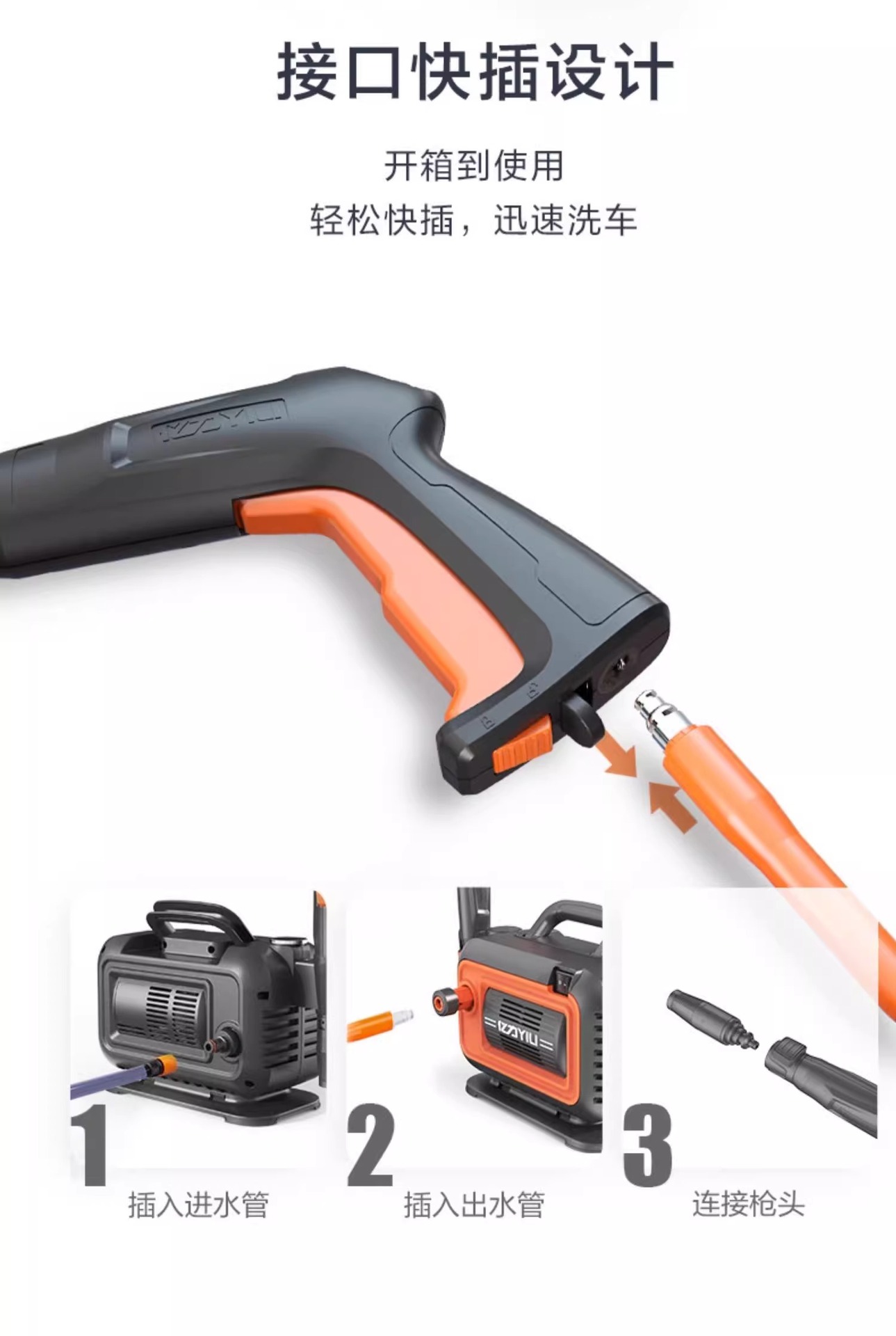 Yili 4280G/4280G-plus220v Household High Pressure Water Gun Car Wash High Power Powerful Portable Cleaning Machine