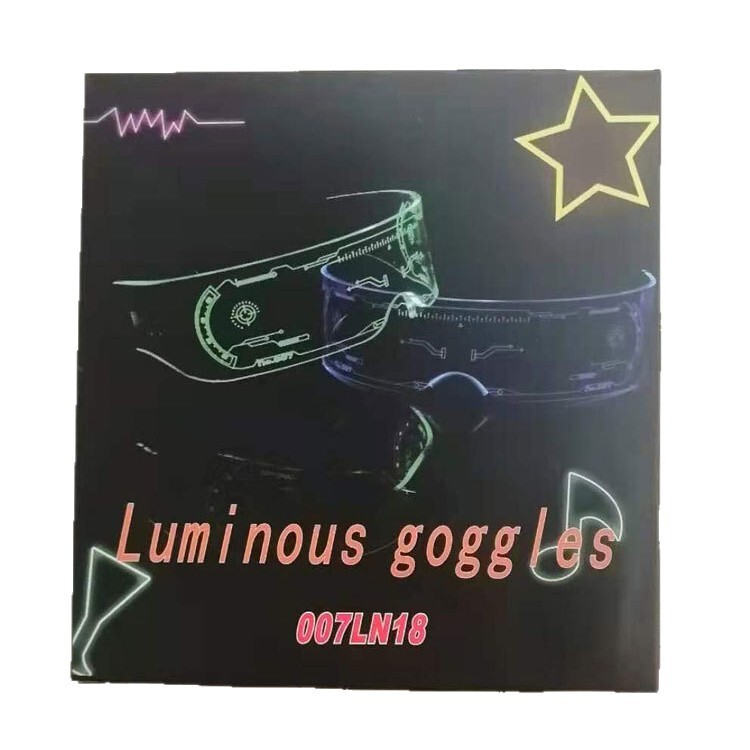 LED発光眼鏡音楽祭舞踏会トランポリン七彩発光眼鏡パンクアクリルゴーグル新製品|undefined