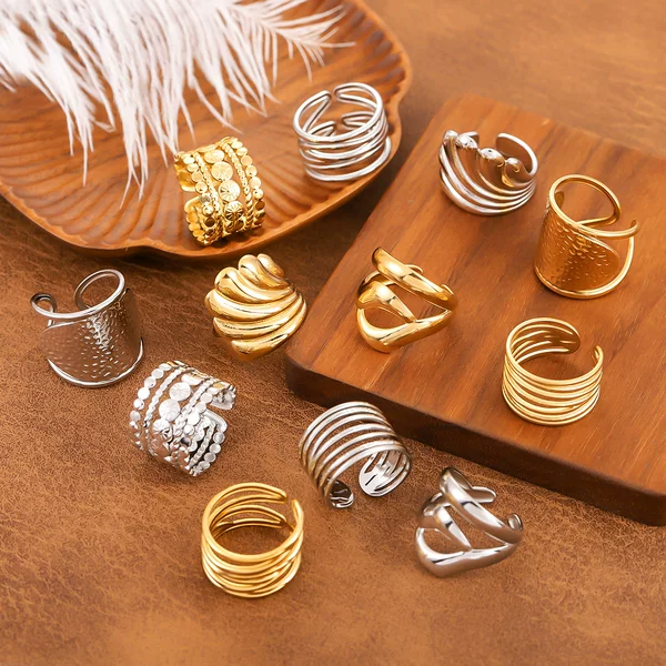 New Stainless Steel Open Ring, Simple, Stylish, Fashionable and Exquisite, Everyday Versatile Irregular Ring Wholesale