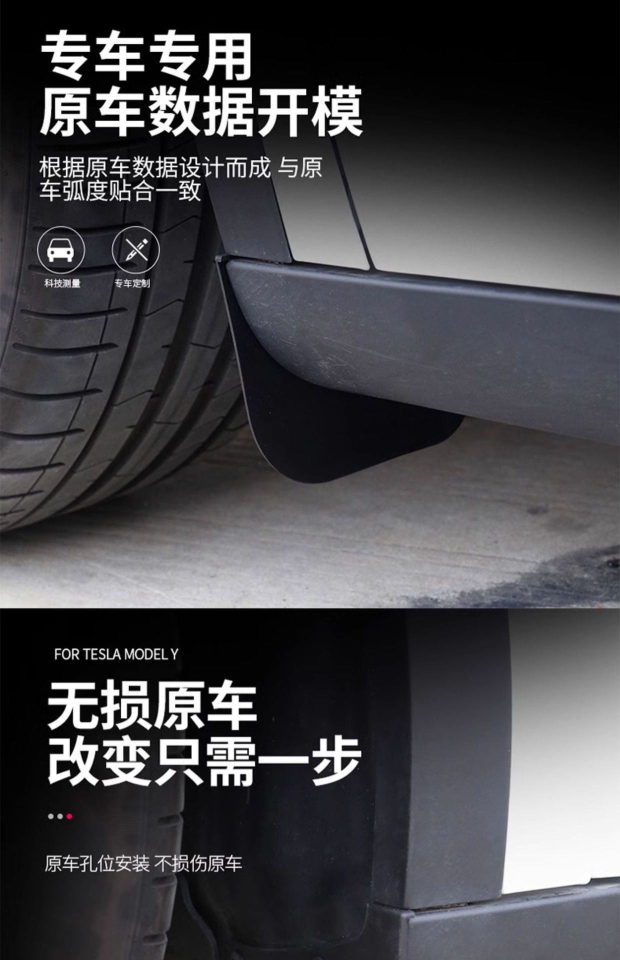 Suitable for Tesla Car Fenders, New Version Modely/3/Yl, No-Drill Wear-Resistant Accessories, Wholesale Modification