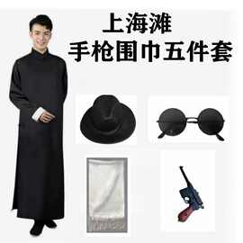 复古相声大褂许文强服装摄影服装上海滩长袍男套装民国演出服长衫