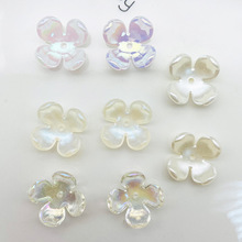 ABS仿珍珠四瓣花叶子发簪花朵diy饰品奶油胶配件义乌配饰批发