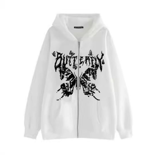Europäischer und amerikanischer Unisex-Hoodie mit dunklem Schmetterlingsmotiv, Gothic-Paar-Harajuku-Stil, große Größe, Reißverschluss-Sweatshirt für Herren_voghion.com