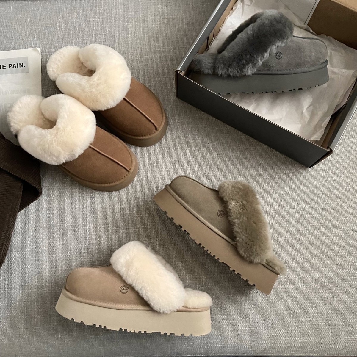 Stivali da neve corti in pelle di pecora con fodera in pile 2025 autunno inverno cotone caldo ispessito scarpe da donna con rialzo_voghion.com