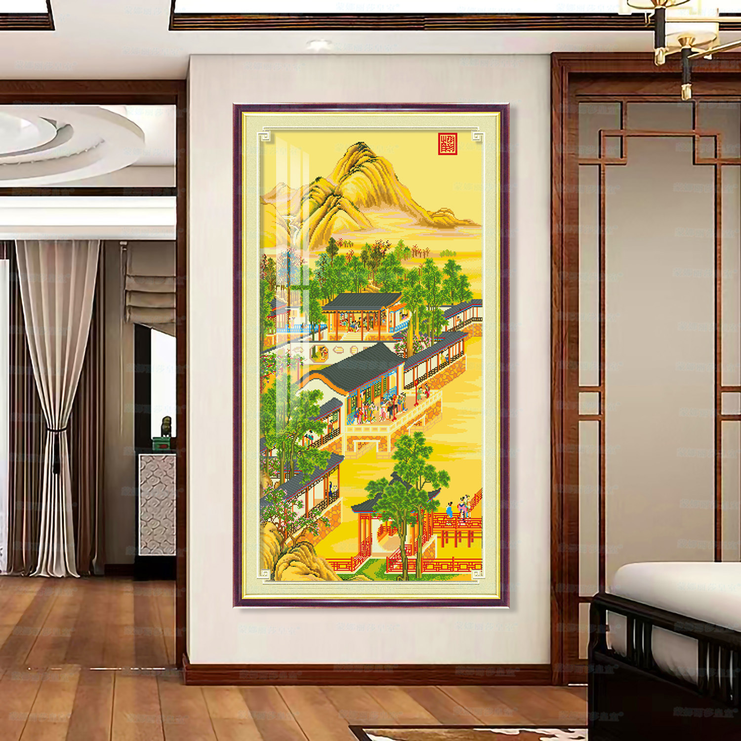 Mona Lisa Royal punto de cruz Yongzheng Diciembre-Julio Qiqiao tela seda antigua Nuevo bordado Chino image 3